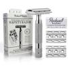 Бритва Rockwell Razors 6C Adjustable Safety Razor для чувствительной кожи включает 5 сменных лезвий, бритва, 6-скоростная двусторонняя бритва, для мужчин, бритье, кожа, (белый
