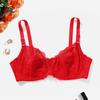 Plus Size Women Bra Stretch Sheer Sexy Lace Underwire Bralette Unlined Underwear 85D-110D