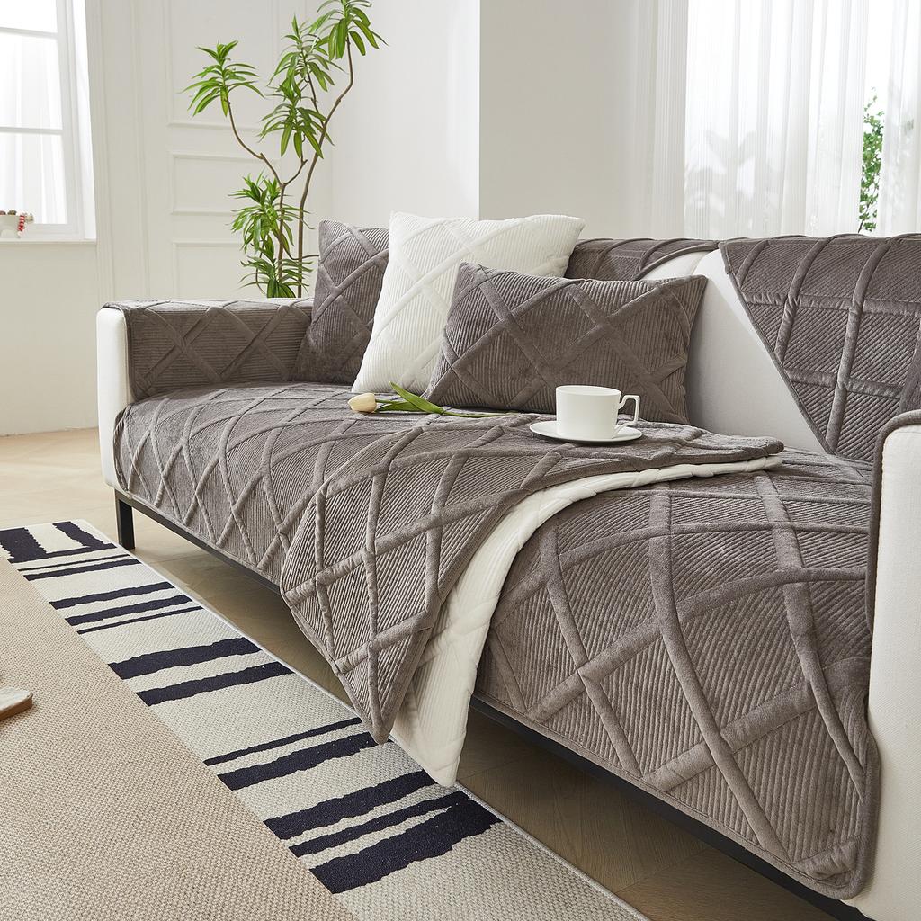 Однотонный нескользящий чехол для дивана, утолщенный мягкий плюшевый диван, подушка, полотенце для гостиной, мебель, декор, чехлы, чехлы для диванов