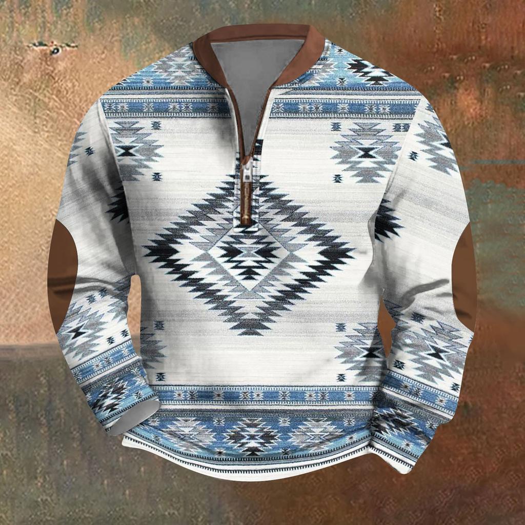 Мужская повседневная толстовка в стиле ретро с градиентным принтом