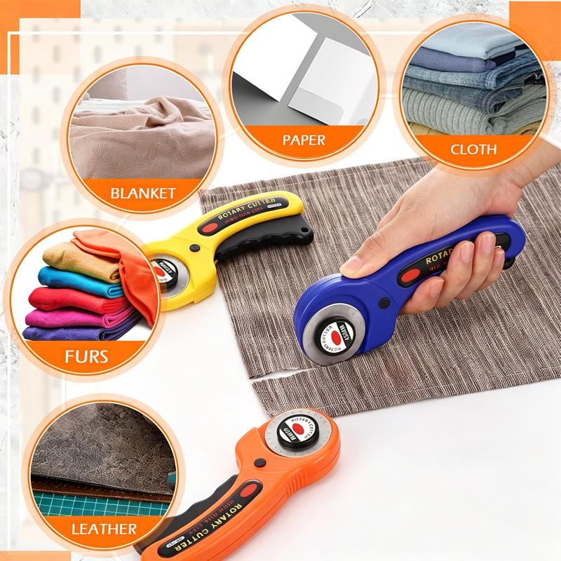 Fabric Rotary Cutter 45mm Blade Card Paper Sewing Quilting Fabric Cutting Tailor Scissors Tool Dress Clothes Making DIY Tool