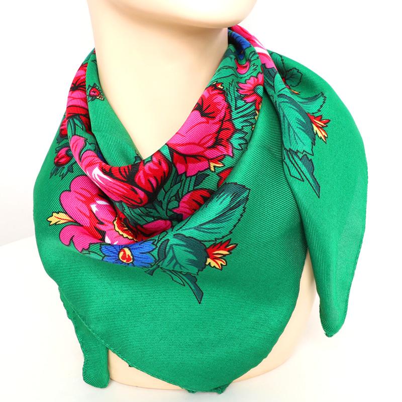 Женская головная повязка Хиджаб Платки на голову Цветочный принт Платок Шаль Квадратный шарф Ретро Этнический