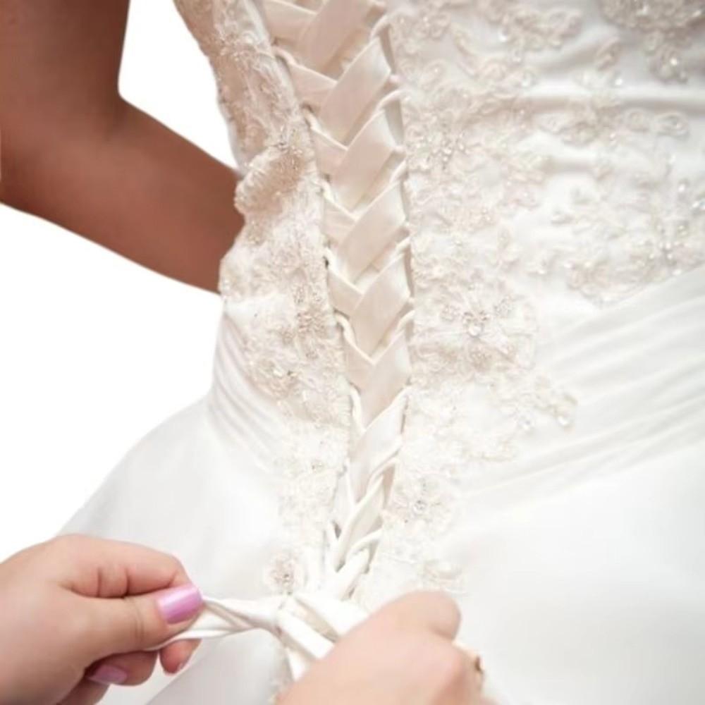 Ultra-Thin Gown Corset Tie Satin Lace-Up Ribbon Tie Bandage Rope Strap For Bridal Evening Party