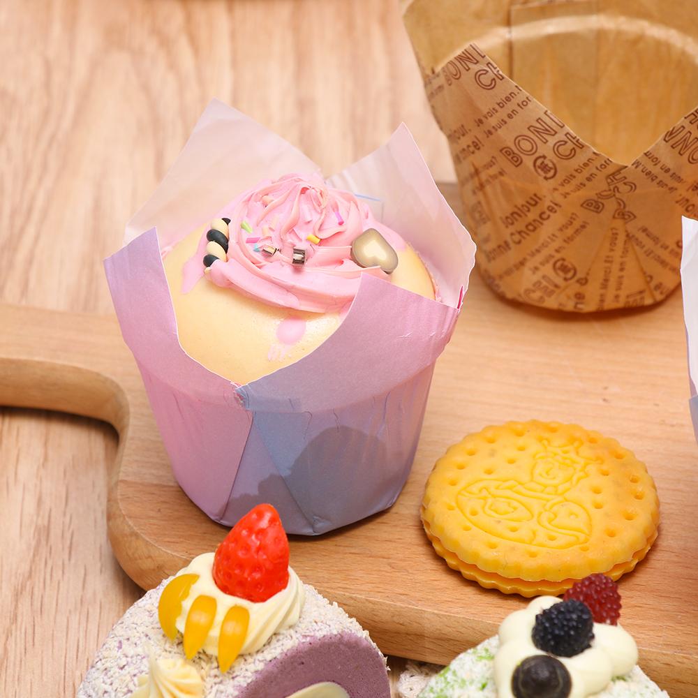 50pcs DIY Bakeware Cake Tray Greaseproof Paper Tulip Baking Cup Cupcake Liners Cake Muffin Cups
