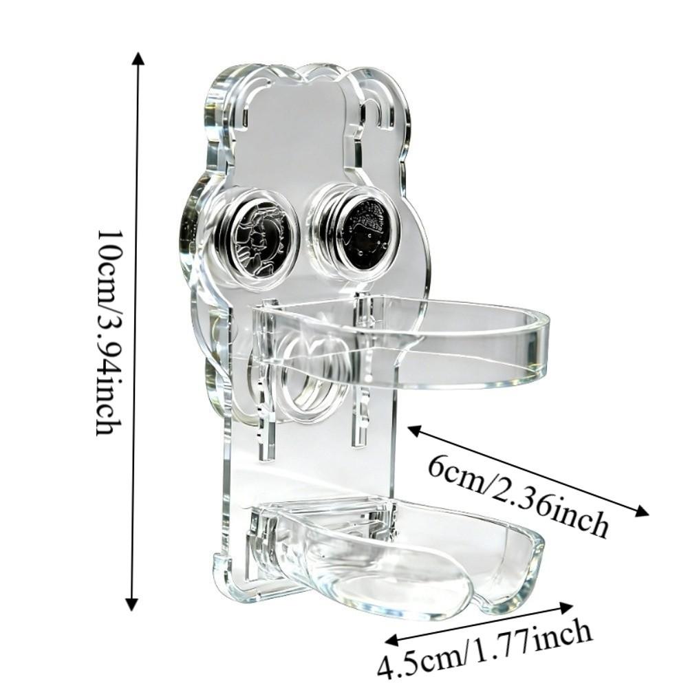 Transparent Hamster Water Bottle Holder Acrylic Sturdy Magnetic Base Holder Wall-mounted Without Bottle Small Pet Kettle Holder