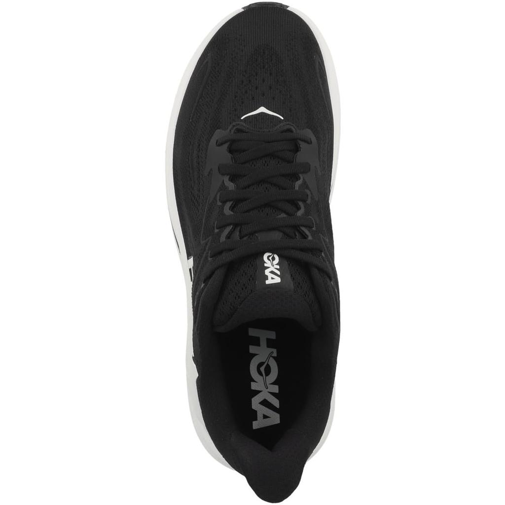HOKA Clifton 10 Running Black and White Cushioned Sneakers for Walking and Jogging and Size Shoes, (1162030-BWHT), Men's, Ultra-Lightweight, (Black
