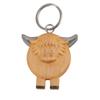 Highland Cow Keychain Wooden Animal Pendant Key Ring for Wallet Backpack Handbag Holiday Present
