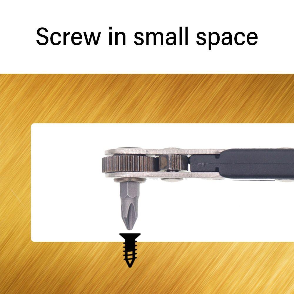 Мини-трещотка с 36 зубьями, двухсторонняя отвертка, поворотная угловая отвертка для узких небольших пространственных зазоров, Г-образная