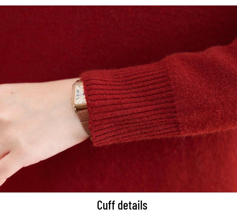 New Women's Winter Knitwear: Stylish High-Neck Wool Sweater for Middle-Aged and Elderly Moms.