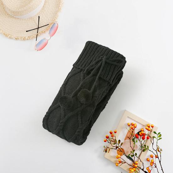 1 пара плетеных плюшевых шариков с бантом и декором, узкие длинные чулки, носки с текстурой ромба, вязаные носки выше колена