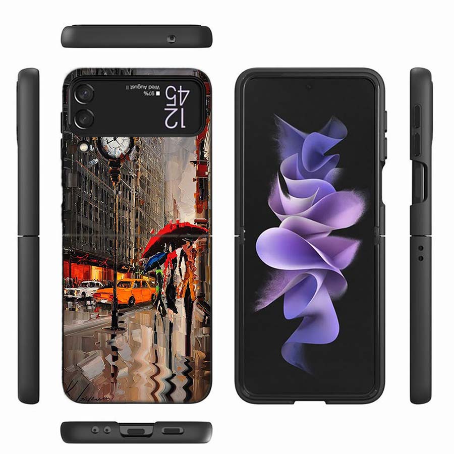 Художник Лондон Картина Масляная Картина Чехол для Телефона Для Samsung Z Flip 6 7 5G Z Flip 5 Galaxy Z Flip 3 4 5G ZFlip Ударопрочный Жесткий Чехол