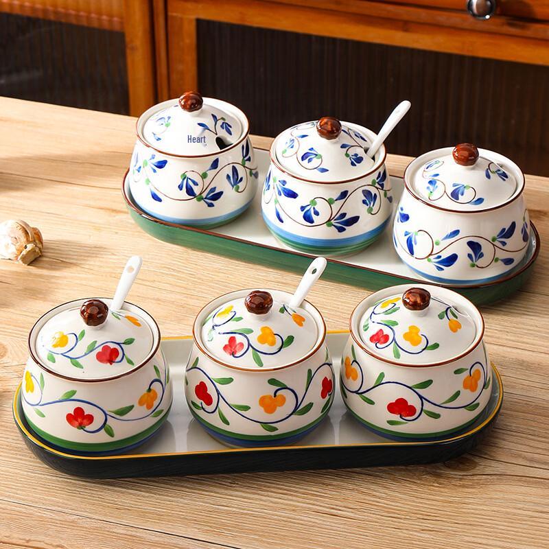 Colorful Ceramic Seasoning Jars Set