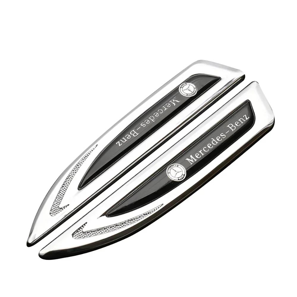 AAVW1 2 pieces Car Styling Side Fender Body Knife Emblem Stickers for Mercedes Benz Amg W205 W211 W204 W212 W213 W203 W176 Decoration