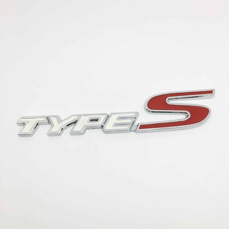 AAALX1 ANTINIYA 3D Metal TYPE S Logo Sticker Badge Car Side Rear Emblems For Honda Acura Accord Civic Spirior Odyssey Decor Sticker