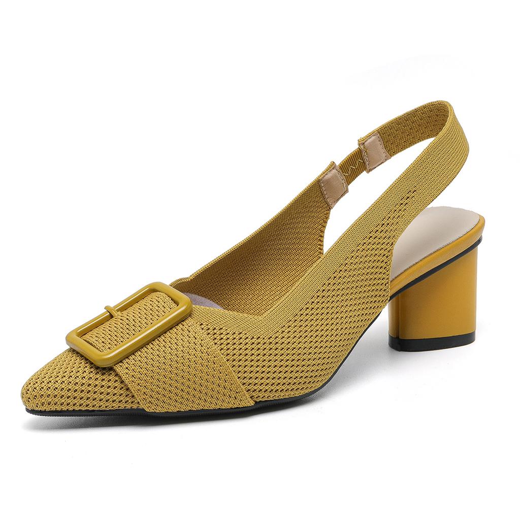 Женские босоножки на высоком каблуке, модные, с острым носком, вязаные, дышащие, нескользящие, с резиновой подошвой, модные, сексуальные туфли-лодочки