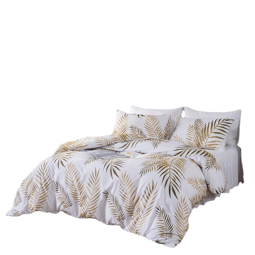 Универсальный для всех сезонов, 3 шт./компл., домашний текстиль, постельное белье с принтом, перламутровая паста, позолоченная наволочка, пододеяльник, комплект из трех предметов