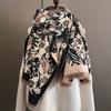 Gentle Lady Style Floral French Imitation Cashmere Scarf Female Winter Warm Scarf Shawl