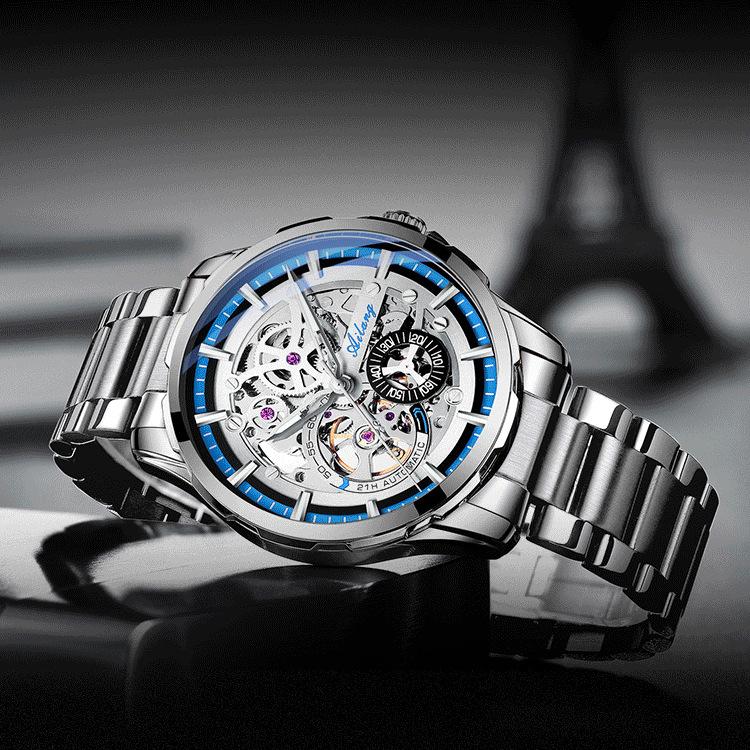 AILANG Швейцарские мужские часы Новые автоматические механические часы Полые часы