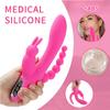 3 In 1 Rabbit Vibrator Dildo Rechargeable Vibrator Clitoris Stimulator Silicone Sex Toys with 7 Powerful Vibration Modes G Spot