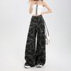 High-waist American Loose Wide-leg Jeans Women Wide-leg Trousers Women Casual Pants Women Camouflage Pants