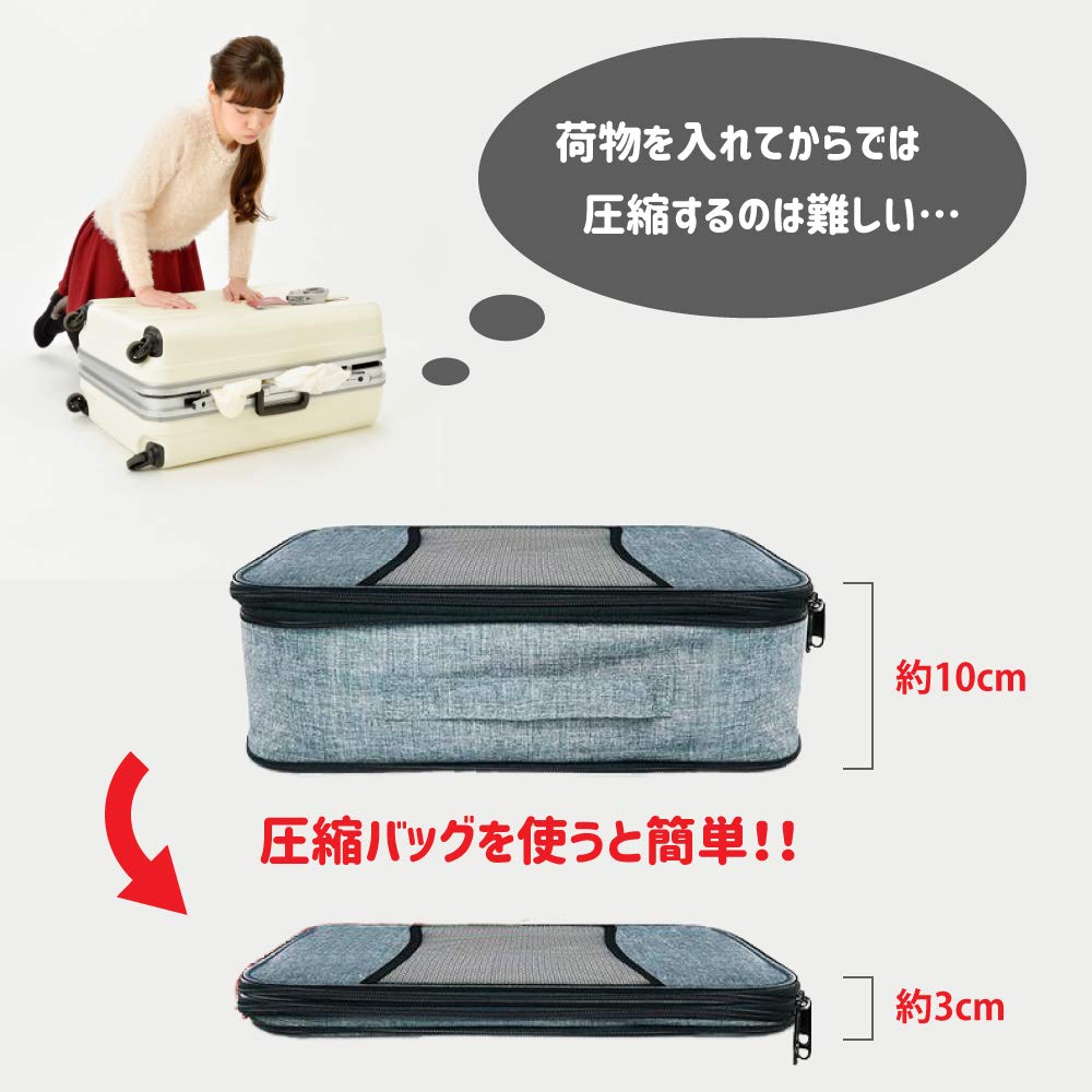 Компрессионный мешок Felix Packing, который экономит место в чемодане во время путешествий и деловых поездок и позволяет вместить примерно в два раза больше багажа FE-001