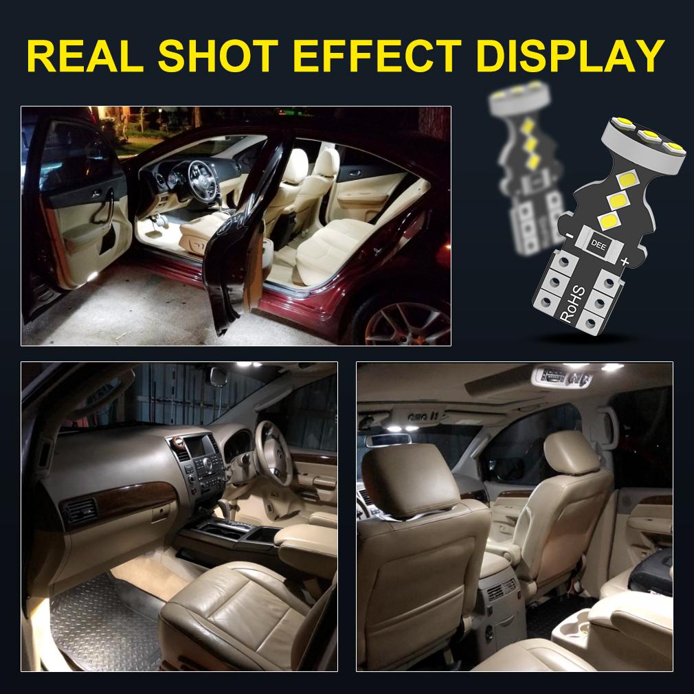 2 шт. W5W T10 светодиодные лампы Canbus 2016 9SMD 6000K 168 194 светодиодные 5W5 салон автомобиля купол для чтения номерного знака авто лампа багажника боковая дверь