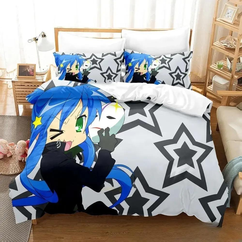 3D аниме Konata Izumi Lucky Star комплект постельного белья пододеяльник постельный комплект пододеяльник наволочка одеяло king size queen размер для мальчиков взрослых