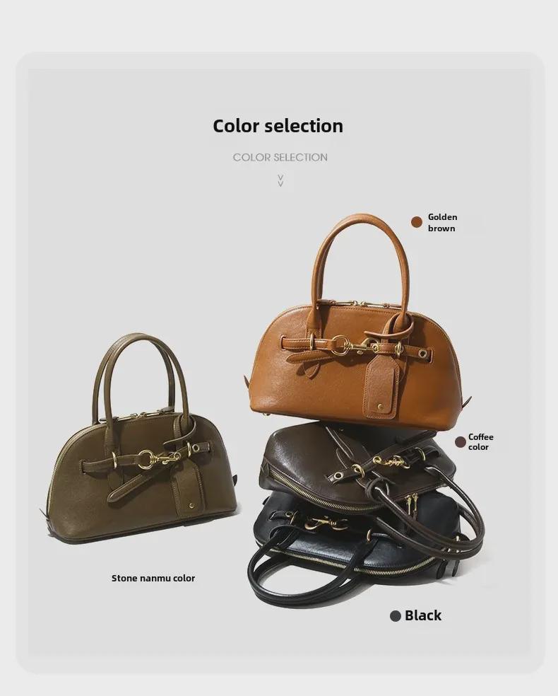 2024 Women's Autumn Genuine Leather Shoulder & Messenger Bags - Large Capacity, Fashionable, High-End Tote for Commuting