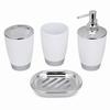 4 Piece Includes Cup Toothbrush Holder Soap Dish Bathroom Accessories Set  Home Storage