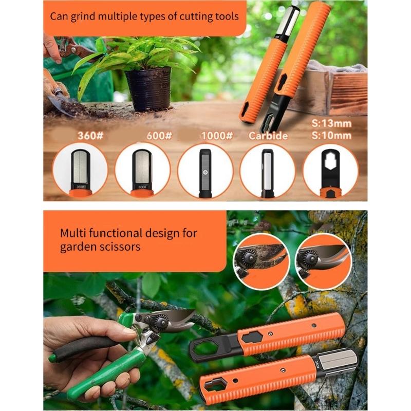 Садовый инструмент, лезвия, точилка для заточки лезвий газонокосилки, садовые секаторы, мачете, ножницы для живой изгороди, ножницы, топоры