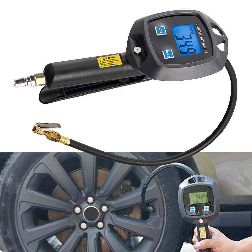 High-precision Monitoring Inflation Gun Tire Pressure Gauge Psi Bar Kpa Kg/cm2 Meter Car Tire Manometro Universal Digital Display