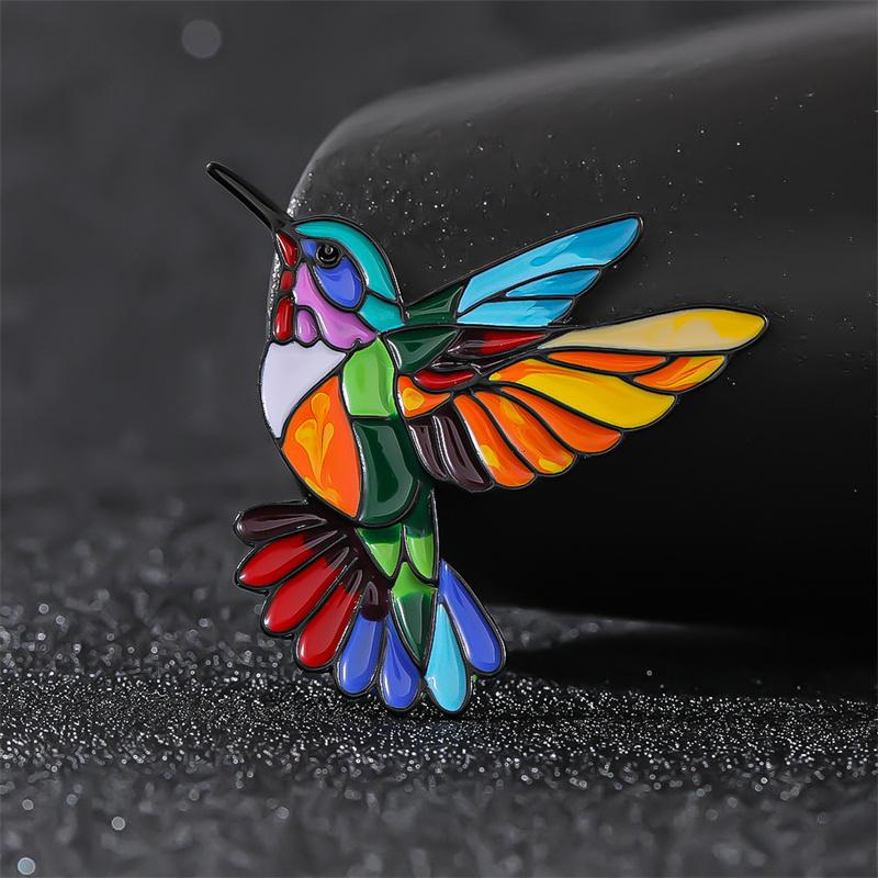 Эмалированные Цветные Броши Колибри Животное Птица Значок Женский Пиджак Костюм Корсаж Аксессуары для Одежды