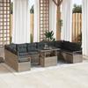 VidaXL Garden Sofa Set with Cushion 11 Pcs Grey Poly Rattan, Garden and Patio Set, Modern, Versatile, 3357632