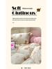 Cozy Velvet Bowknot Bed Set: Thick Warm Quilt Cover & Coral Fleece Sheet for Student Dorms