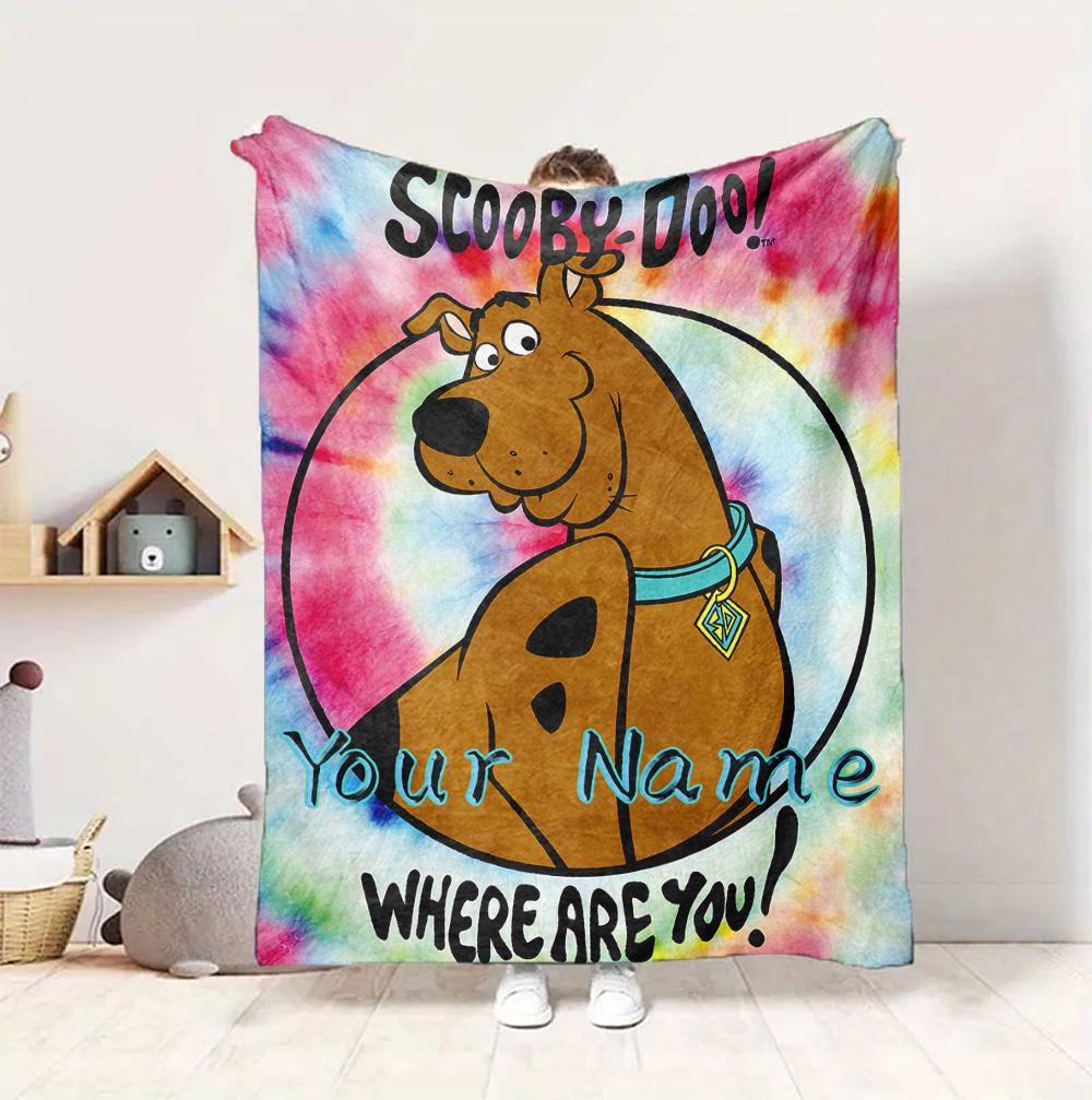 Custom Name Scooby Doo Mystery Flannel Blanket Throw Blanket Soft Warm Sofa Bed home Decor Unique Gift