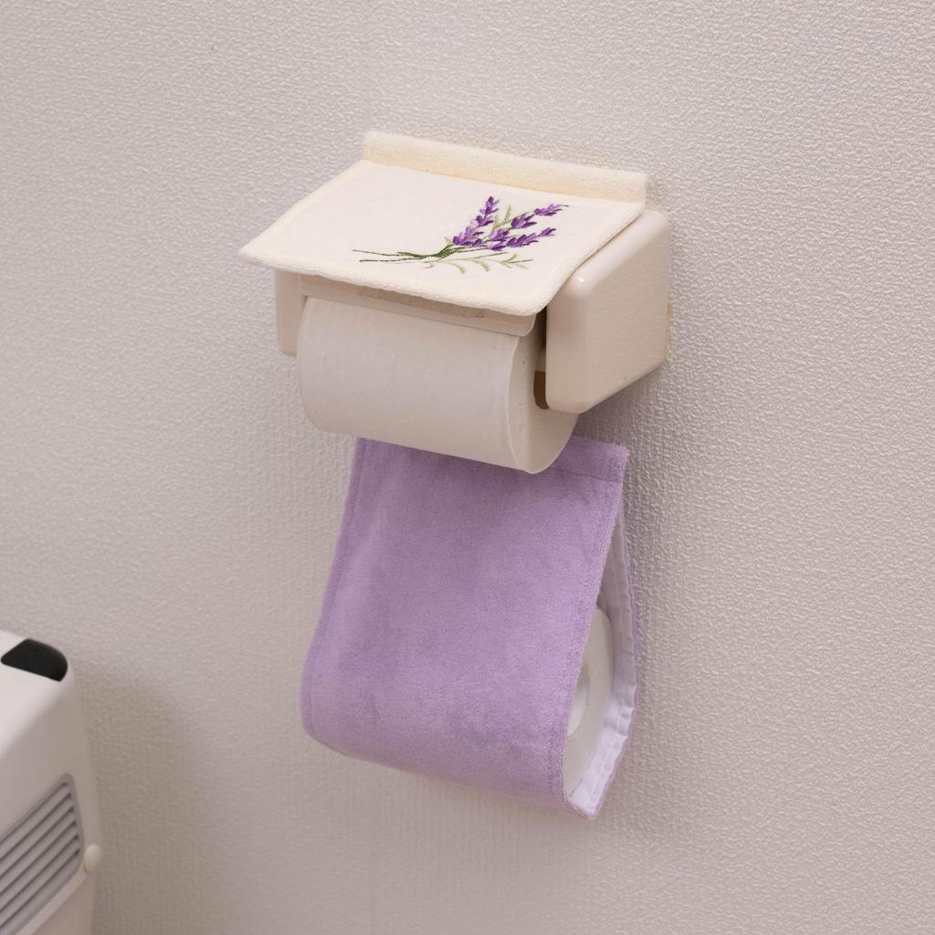 Senko S.D.S Sweet Lavender Toilet Fabric Paper Holder Cover, Lavender Flower, 64712