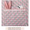 Fashion Cute Cooking Apron Canvas Large Pockets Baking Overalls Rabbit-ear Pattern Oil-Proof Household Apron for Adult