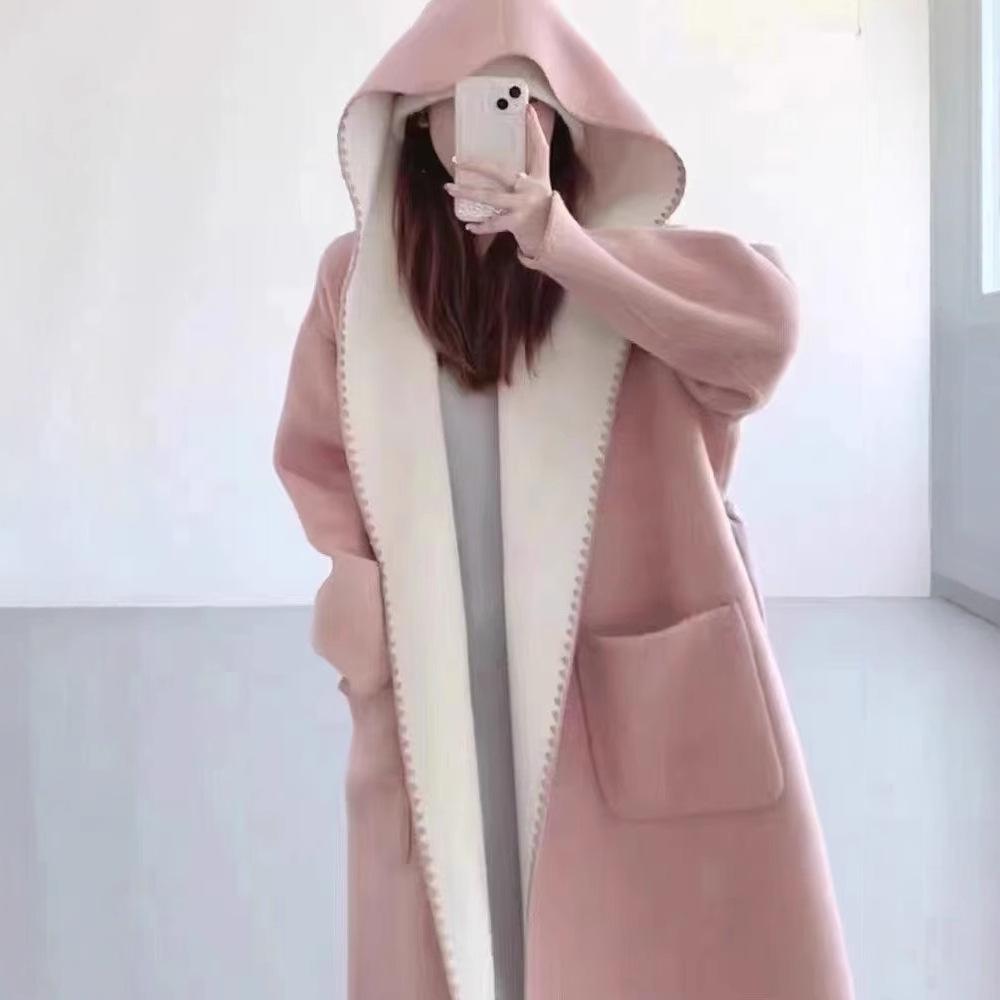 Autumn and Winter New Style Small, Stylish, Age-reducing, Sweet Lapels, Loose Korean Style, Versatile Wool Coat