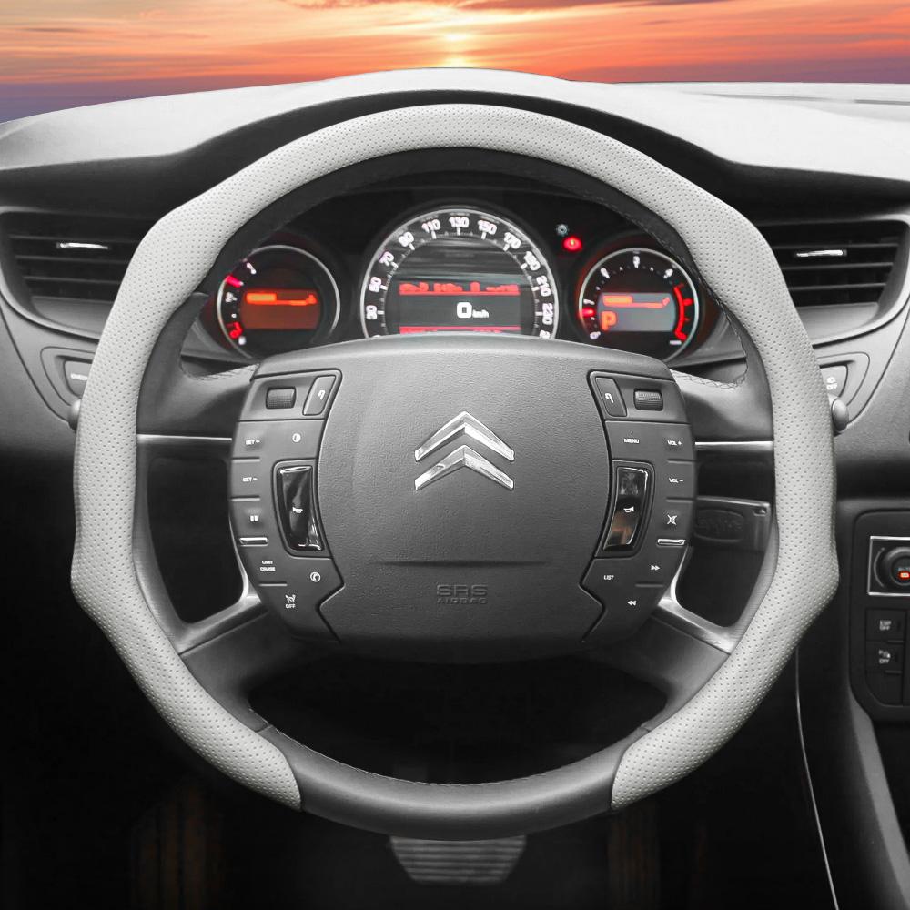 Подходит для Citroen Чехол на руль из перфорированной кожи C3 C4 X Berlingo C5 Aircross Jumper SpaceTourer Ami X Красный Черный