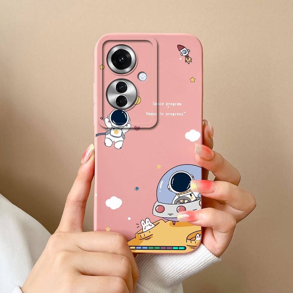 Чехол для OPPO A60 A59 Realme C65 12x Reno11 Pro, чехол для телефона с милым астронавтом-пилотом, противоударный, мягкий жидкий силикон, популярный чехол-бампер для OPPO