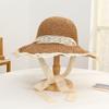Summer Hats for Women Sun Hat Lace Ribbon Sunshade Sun Protect Beach Accessories Sunhat Big Brim Vacation Foldable Cap Wholesale