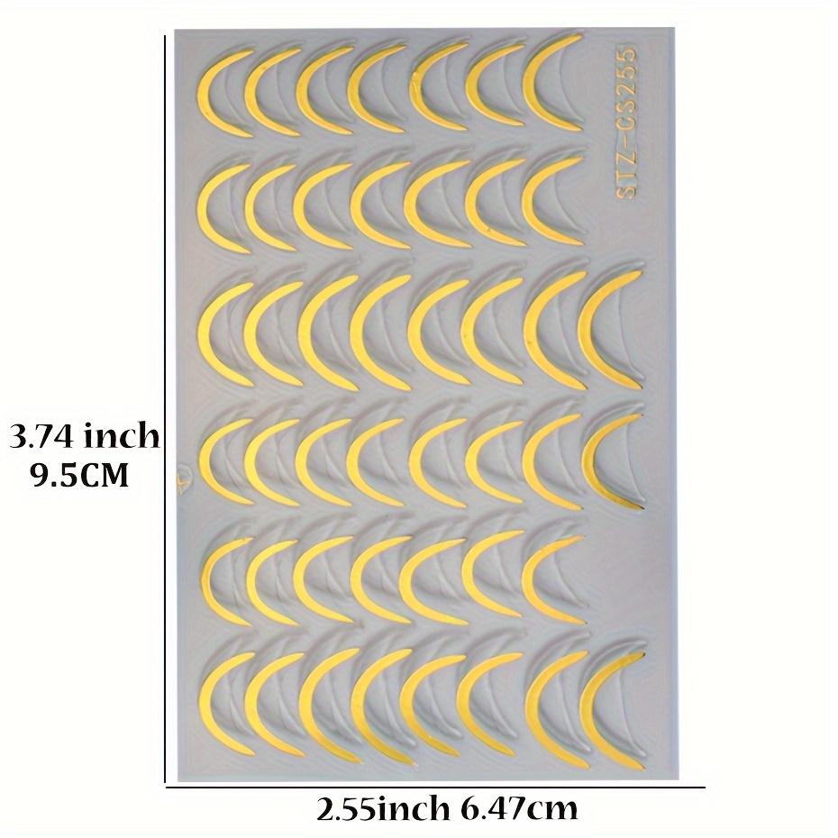 3D Металлические наклейки для ногтей с французским кончиком серебряного и золотого цвета для DIY маникюрного искусства