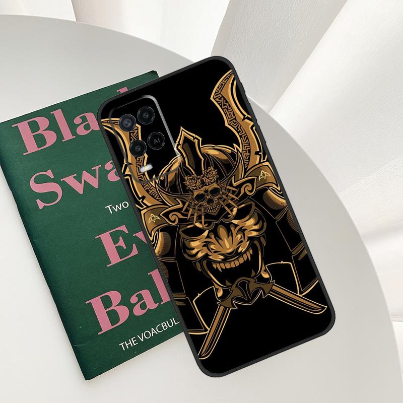 Маска Самурая Чехол Демон Для Oppo A96 A76 A16 A15 A17 A52 A72 A54S A57S A58 A78 A98 A57 A77 A54 A74 A94 Чехол