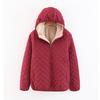 Women Autumn Winter Parkas Coat Jackets Female Lamb Hooded Plaid Long Sleeve Warm Winter Jacket S~3XL Casaco Feminino