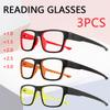 3pcs Anti-blue Light Reading Eyewear Orange Red Presbyopia Eyeglasses +100 To+300 Glasses  Reading Glasses Men Women Sports