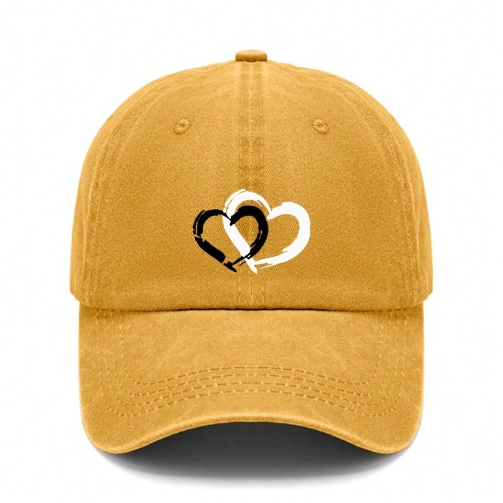 [Washed Baseball Cap] Adult Unisex Smile Face Print Polyester Soft Fabric Breathable Adjustable Outdoor Sports For Casual Streetwear