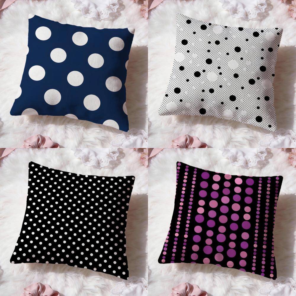 Polka Dot Texture Cushion Cover Premium Comfort Reversible Pillow Cove Two in One Design for Any Room Car Interior