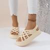 Platform Sandals Women Summer Shoes for Women 2024 Trend Open Toe Ankle Strap Beach Shoes Flat Heeled Sandals
