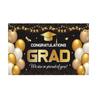 180x115cm Graduates Background Black Gold Happy Graduation Banner  School Party Decor