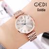 GEDI Women's Rhinestone Steel Band Watch - Fashionable, Trendy, Waterproof, Stylish Ladies' Timepiece